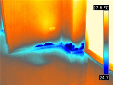 Termografia infiltrazioni di acqua serramento