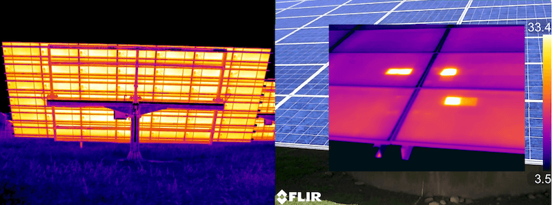 Termografia fotovoltaico ispezione frontale e posteriore