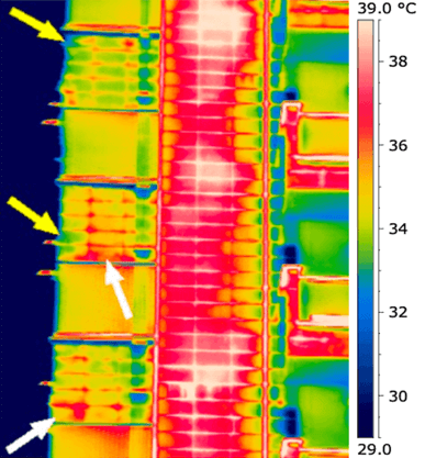Termografia distacco di intonaco rivestimento in klinker