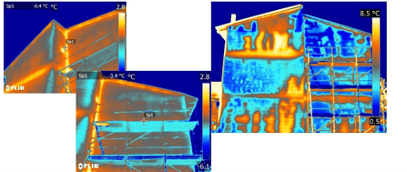 Termografia infiltrazioni acqua facciata con perdita acqua