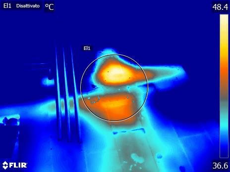 Termografia perdite di acqua raccordo a T