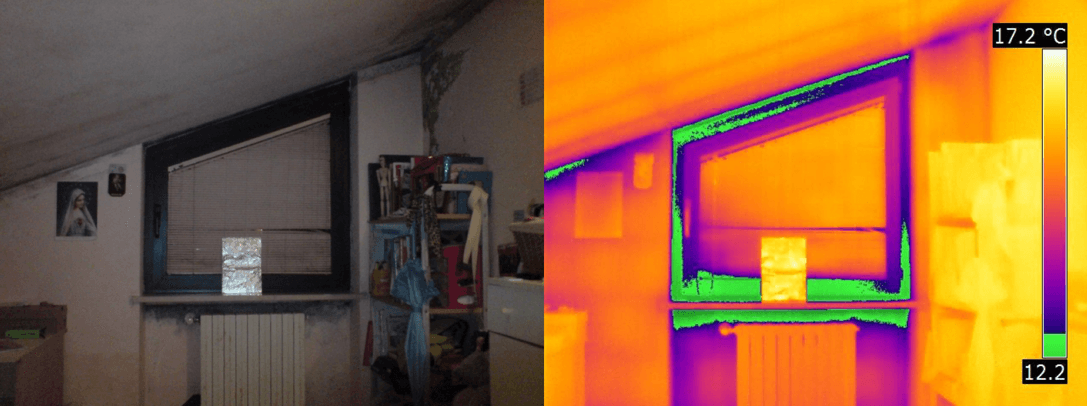 Termografia serramenti finestra con muffa