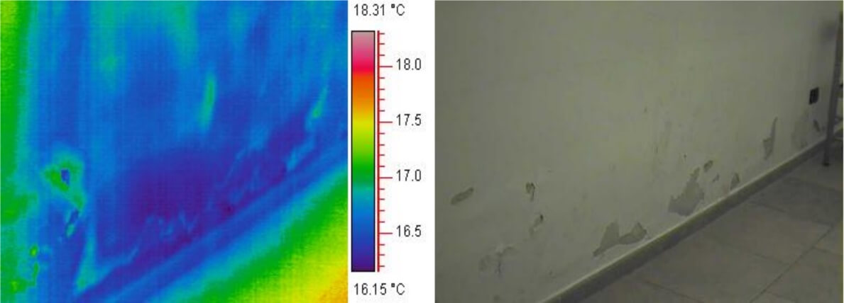 Termografia umidità di risalita - preintervento verifica sistema risanamento parete